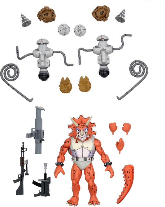 TMNT Cartoon Triceraton Infantryman And Roadkill Rodney 2-Pack 7" Scale Action Figures - Reduction - Teenage Mutant Ninja Turtles