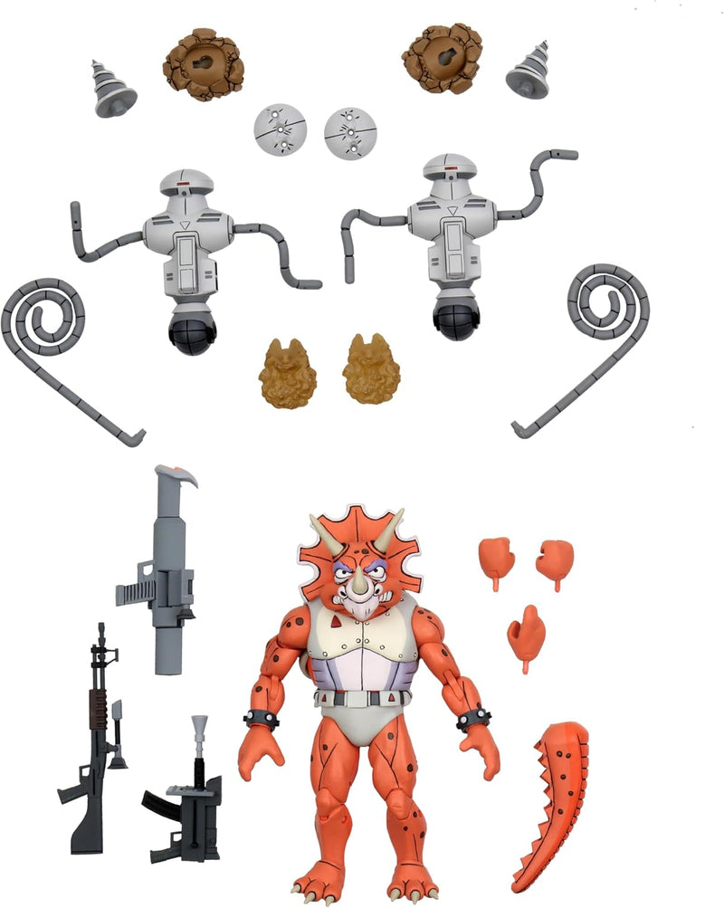 TMNT Cartoon Triceraton Infantryman And Roadkill Rodney 2-Pack 7" Scale Action Figures - Reduction - Teenage Mutant Ninja Turtles