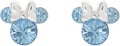 Disney Sterling Silver 925 Minnie Mouse March Birthstone Crystal Stud Earrings