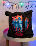 Stranger Things Characters Tote Bag close up detail