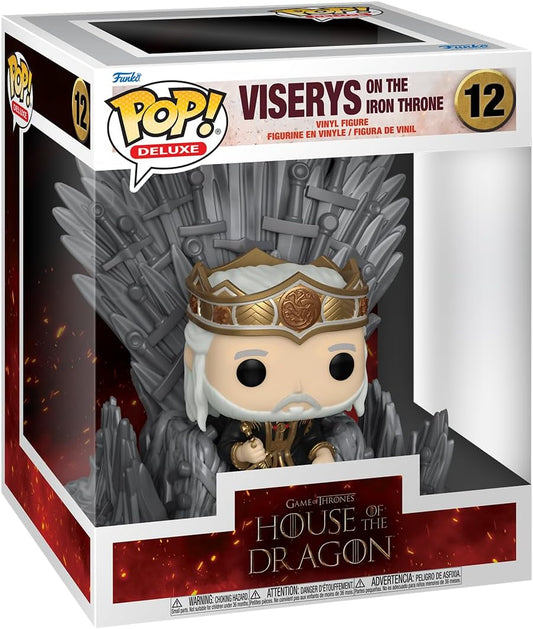 King Viserys Targaryen on Throne House of the Dragon Funko Pop! Deluxe Vinyl Figure