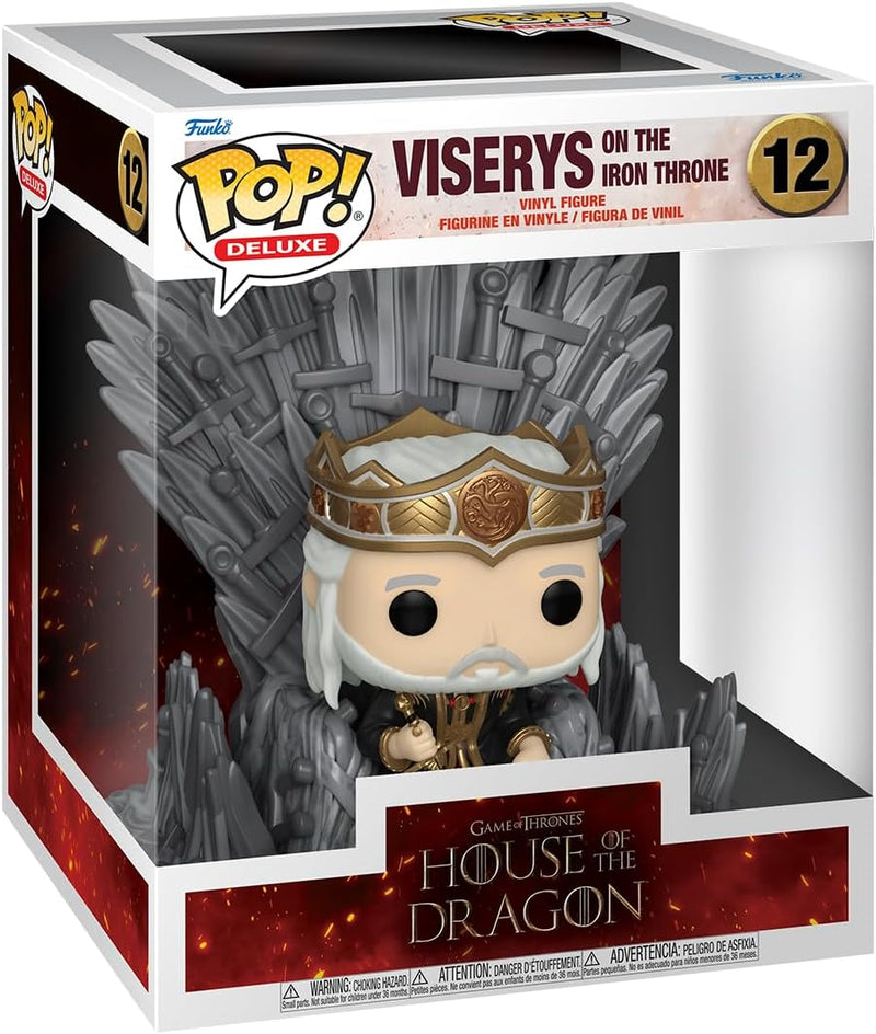 King Viserys Targaryen on Throne House of the Dragon Funko Pop! Deluxe Vinyl Figure