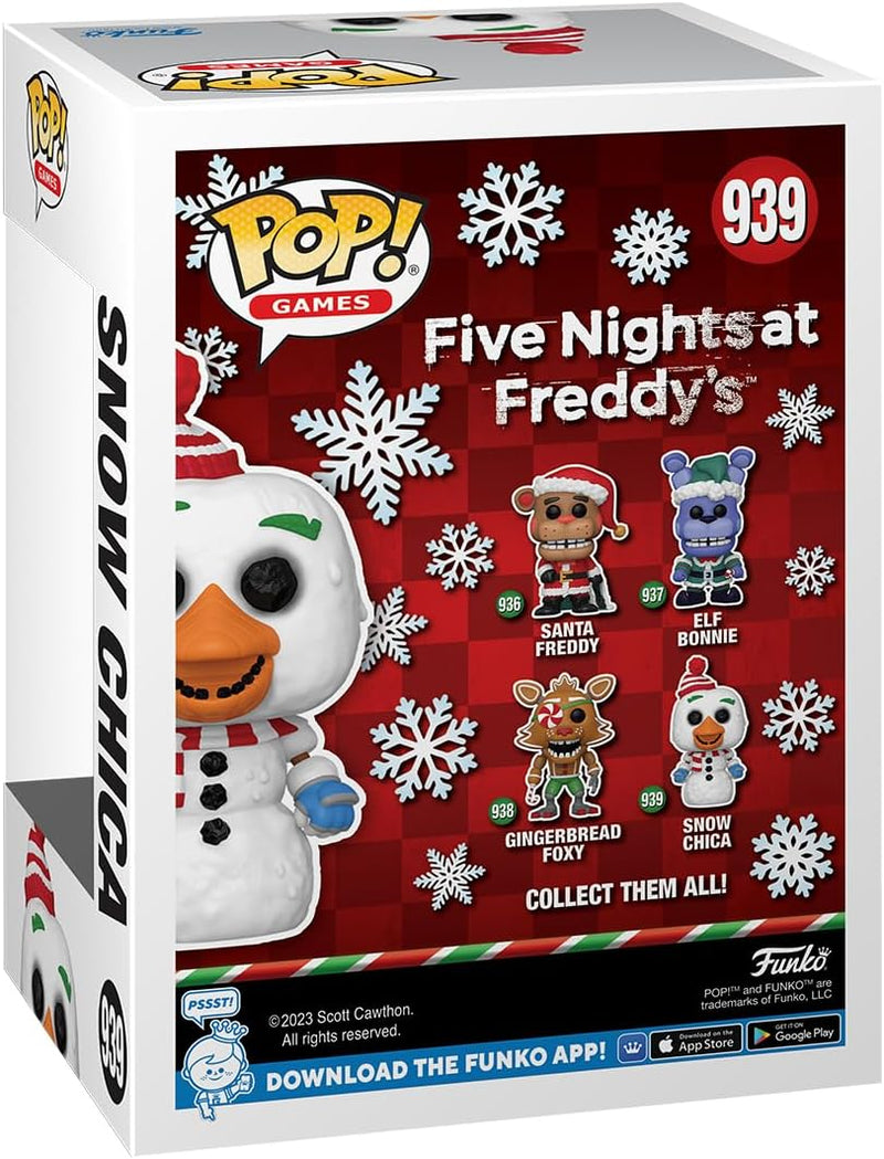 Funko Pop! Games: Five Nights At Freddy's (FNAF) - Holiday Snow Chica, side angle