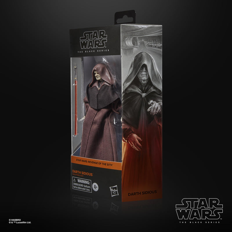Darth Sidious Star Wars Black Series Figure, rear view
