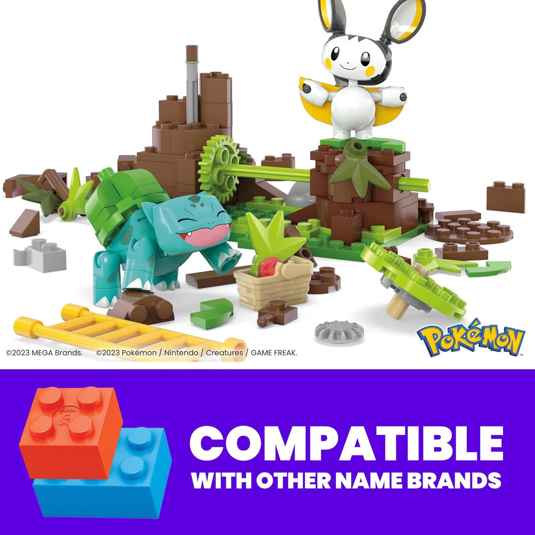 Mega Construx Pokémon Emolga and Bulbasaur’s Charming Woods Building Set