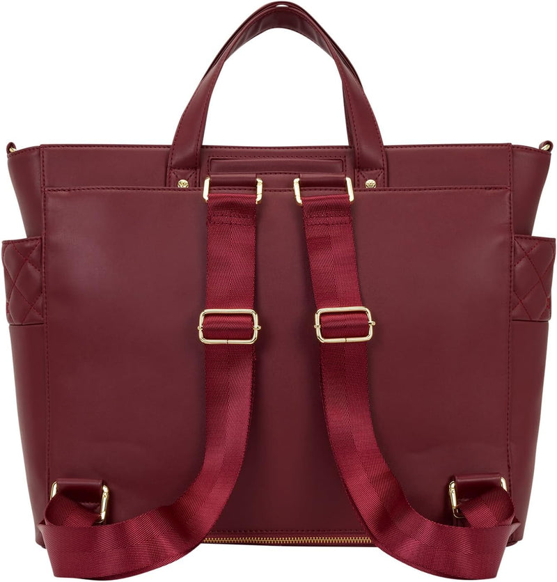 Loungefly - Red Convertible Backpack & Tote Crossbody Pin Trader Bag side angle