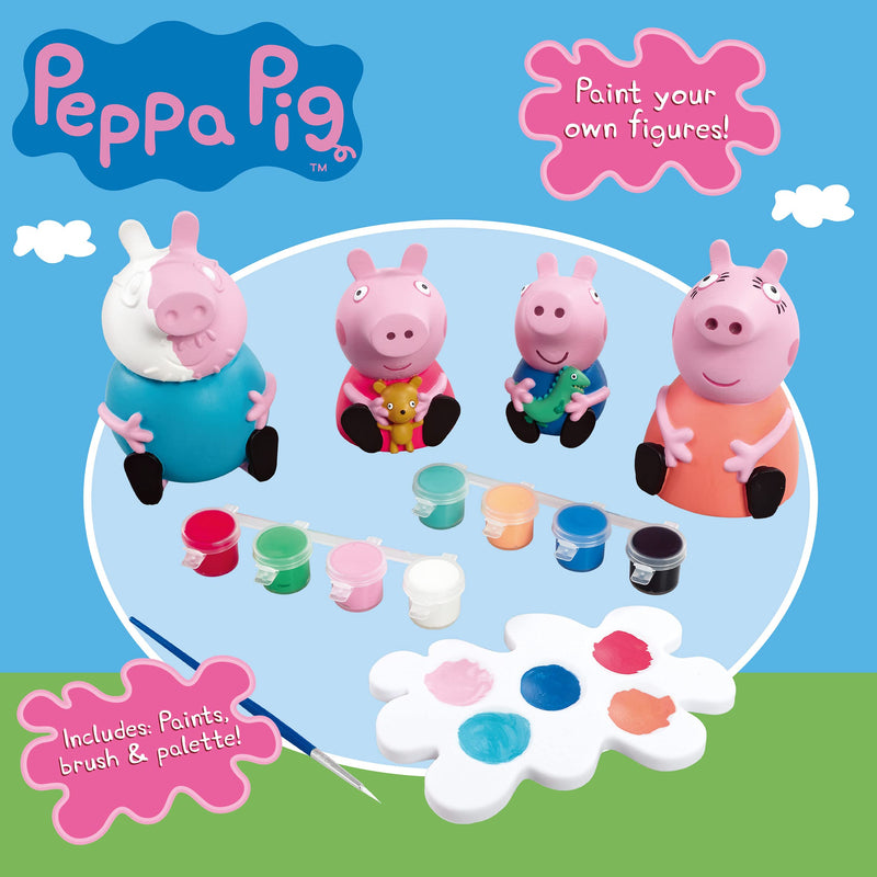 Peppa Pig Paint-Up Plaster Figures Set, in display