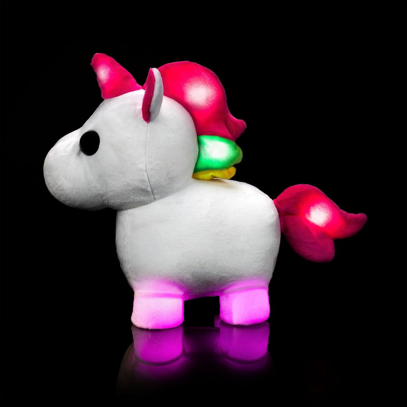 Adopt Me! Neon Unicorn Light-Up Plush, close-up detail