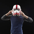 Star Wars The Black Series Shock Trooper Helmet, close-up detail