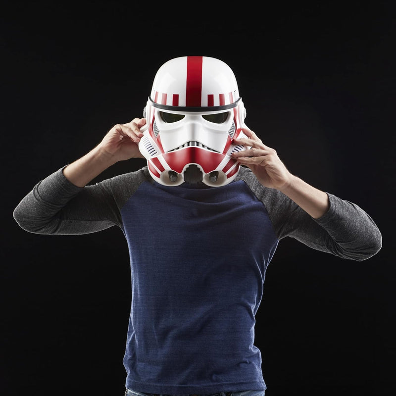 Star Wars The Black Series Shock Trooper Helmet, close-up detail
