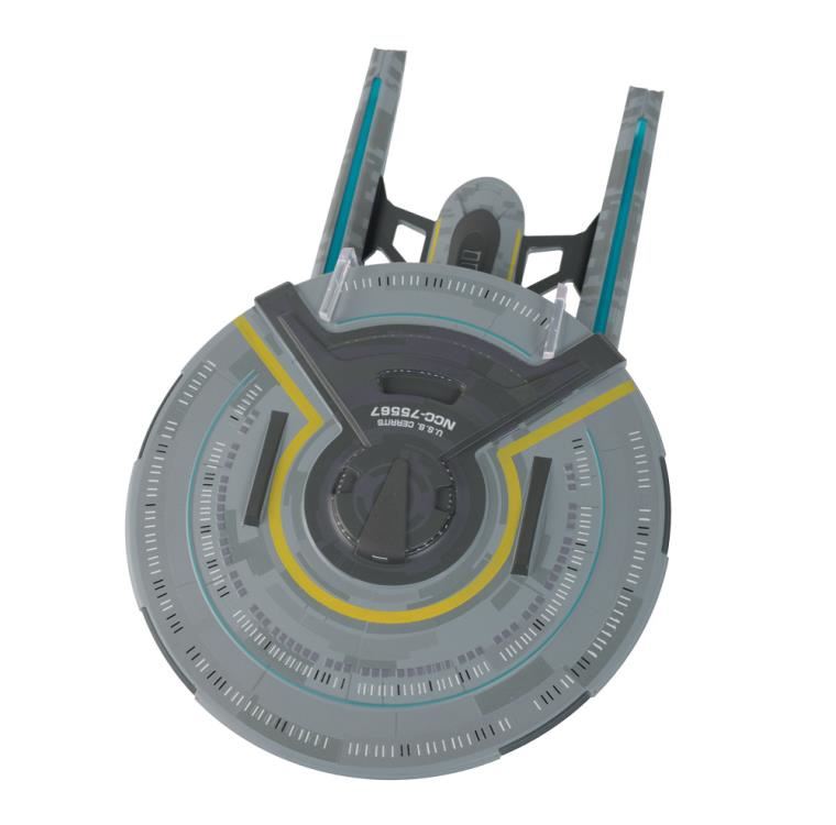 U.S.S. Cerritos NCC-75567 XL EDITION Ship Model Die Cast Starship Special Issue Lower Decks (Eaglemoss / Star Tre, side angle