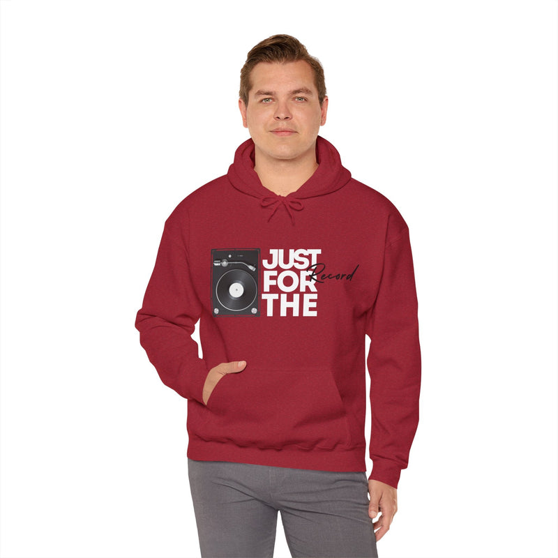 'Just for the Record' Men's Hoodie, rear view