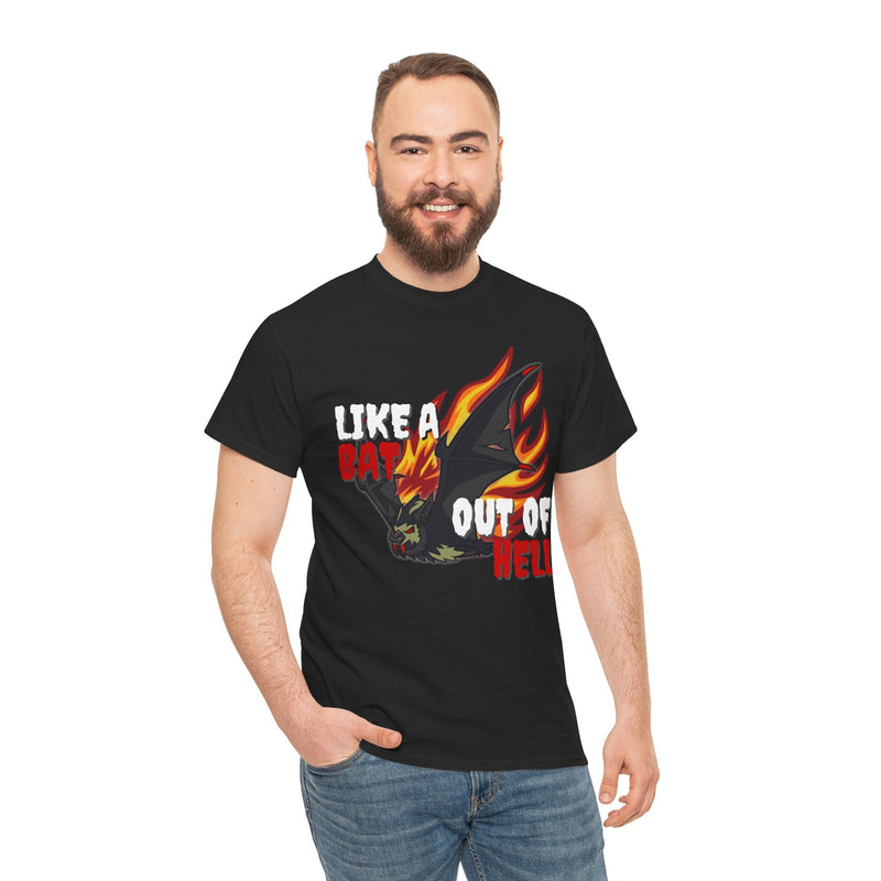 'Like a Bat Out of Hell' Men's T-Shirt, close-up detail