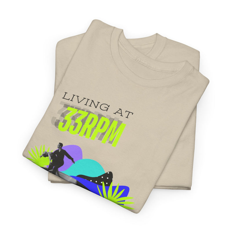 'Living at 33rpm' Flouro Men's T-Shirt, product detail