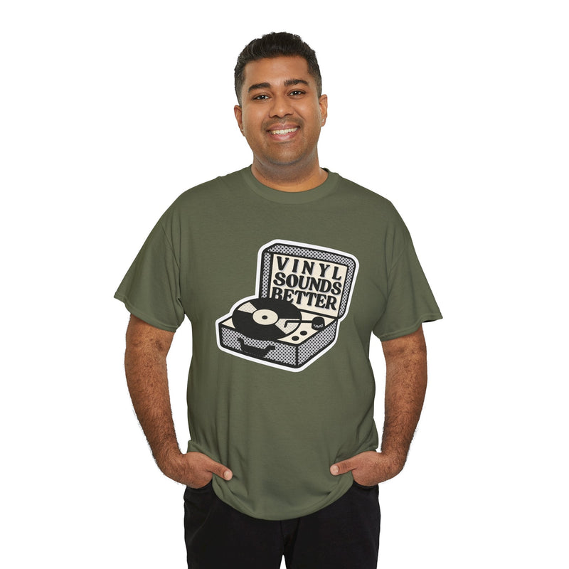 'Vinyl Sounds Better' T-Shirt, showing reverse