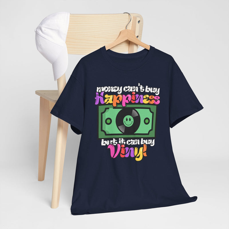 'Money can't buy happiness' Men's Vinyl T-Shirt, additional view