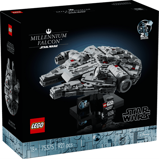 Lego Star Wars 75375 Millennium Falcon 25th Anniversary Set Ages 18+ collectible from Curious Minds