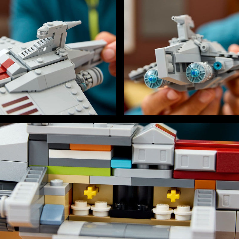 Lego Star Wars 75404 Acclamator-Class Assault Ship for Adults Ages 18+, close-up detail