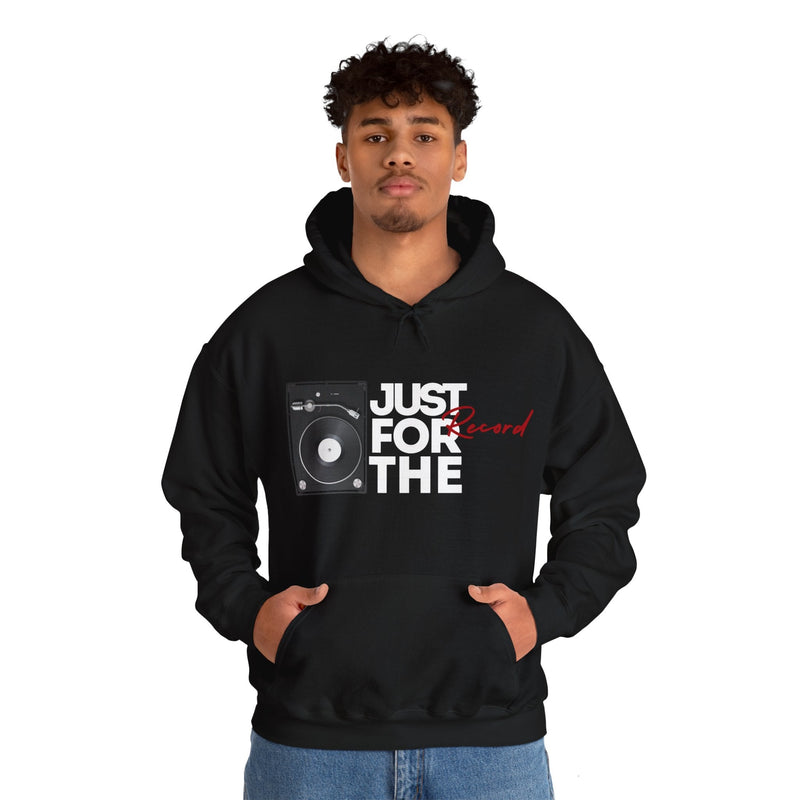 'Just for the Record' Men's Hoodie, rear view