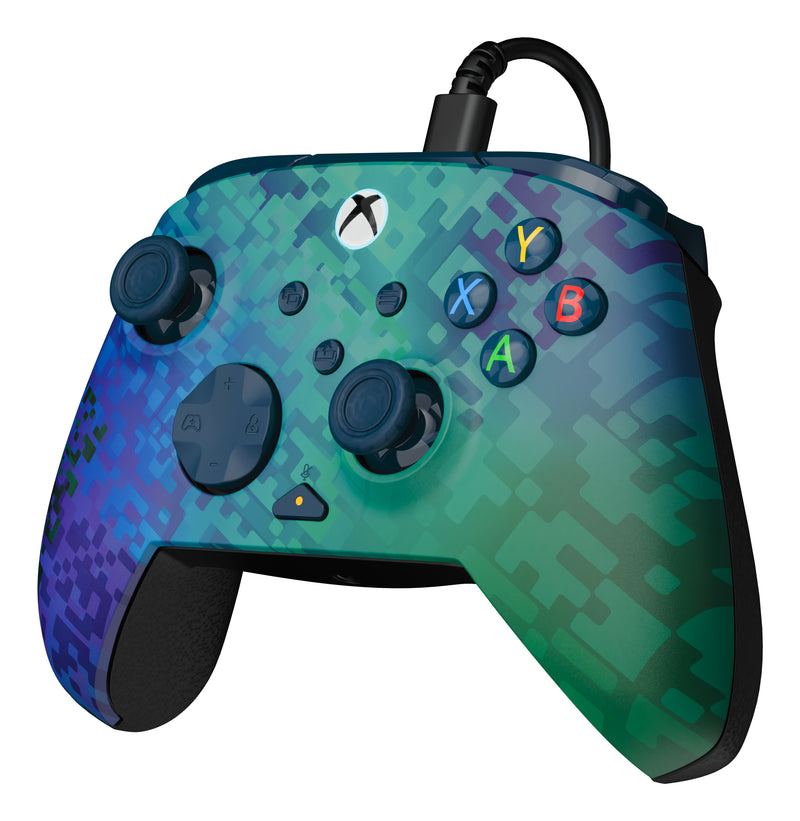 Turtle Beach Rematch Advanced Wired Controller Glitch Green for Xbox Series X close up detail