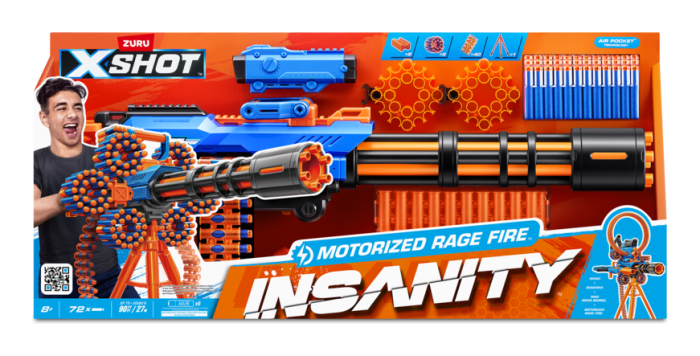 X-Shot Insanity Rage Fire Motorized Gatling Blaster