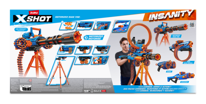 X-Shot Insanity Rage Fire Motorized Gatling Blaster