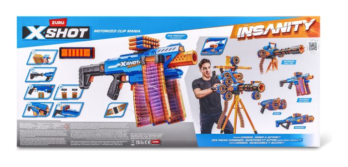 XShot Insanity Motorized Clip Mania Blaster Toy with 72 Darts