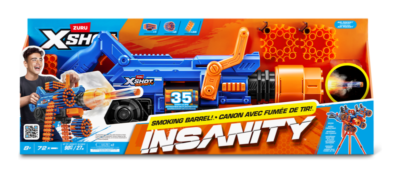 XSHOT Insanity S1 Smoking Barrel (72 Darts), rear view