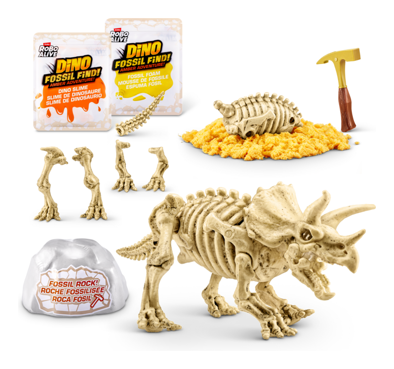 Robo Alive Dino Fossil Find S1 Amber Adventure, rear view