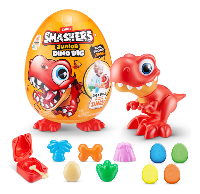 Smashers Junior Dino Dig S1 Large Egg Assorted, side angle