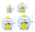 Snackles 14in Plush - Sloth & Dole (Banana), size reference