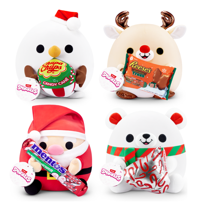 Snackles Christmas 14in Plush S1, side angle