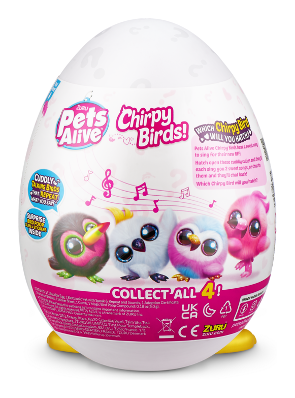 Pets Alive Chirpy Birds Series 1 Assorted, showing reverse