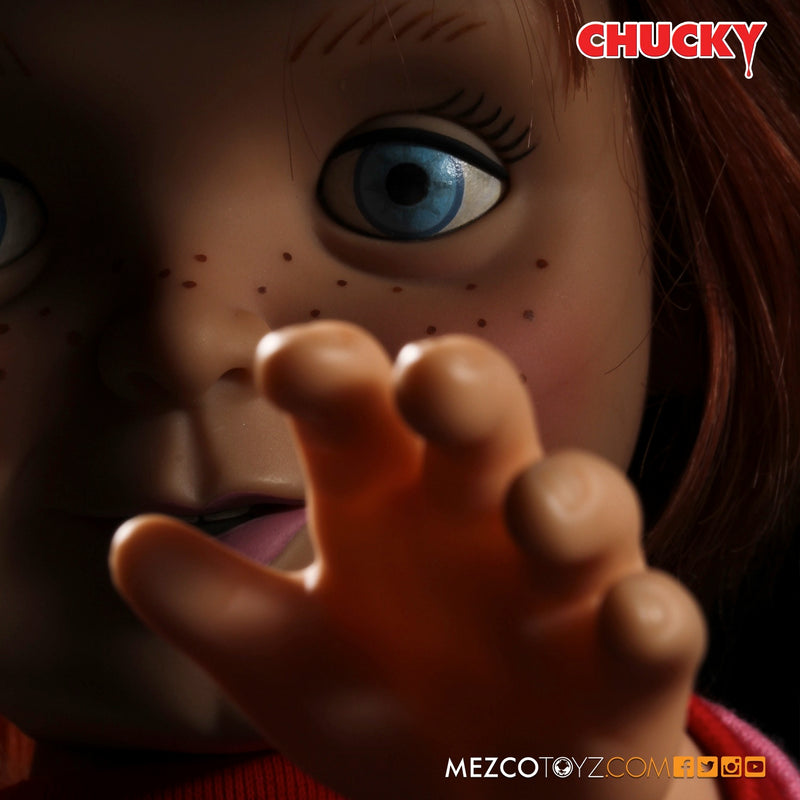 Child's Play Chucky Happy Face 15" MDS Mega Scale Talking Figure close up detail