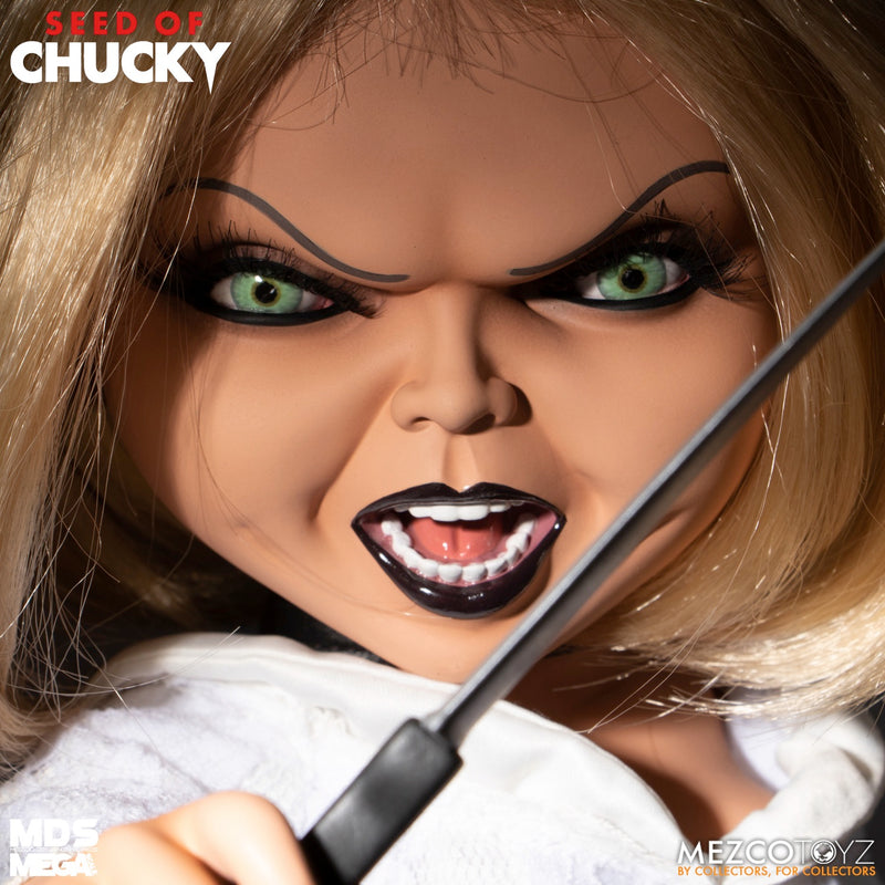 Seed of Chucky Tiffany White Dress 15" MDS Mega Scale Talking Figure close up detail