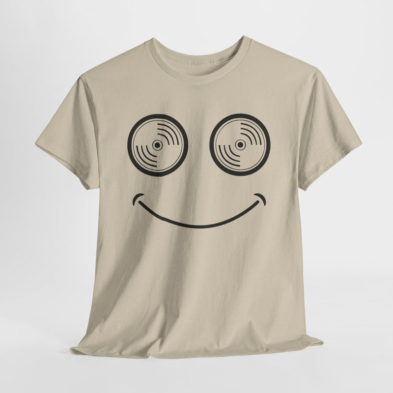 Vinyl Makes Me Happy Men's T-Shirt, showing reverse