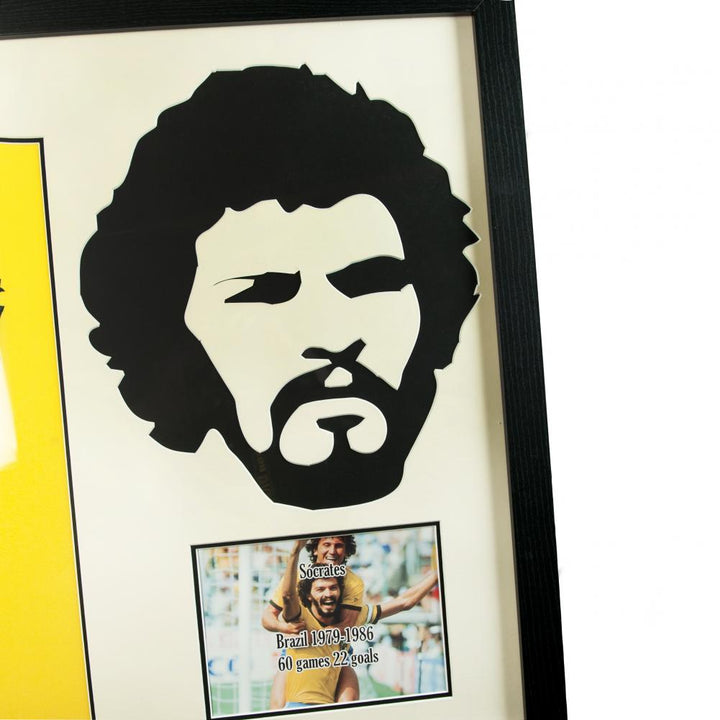 Brazil Socrates Signed Shirt Framed