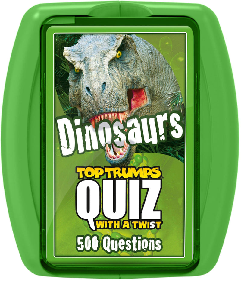 Dinosaurs Top Trumps Quiz Card Game, packaging shot
