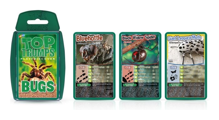 Bugs Top Trumps Card Game, size reference