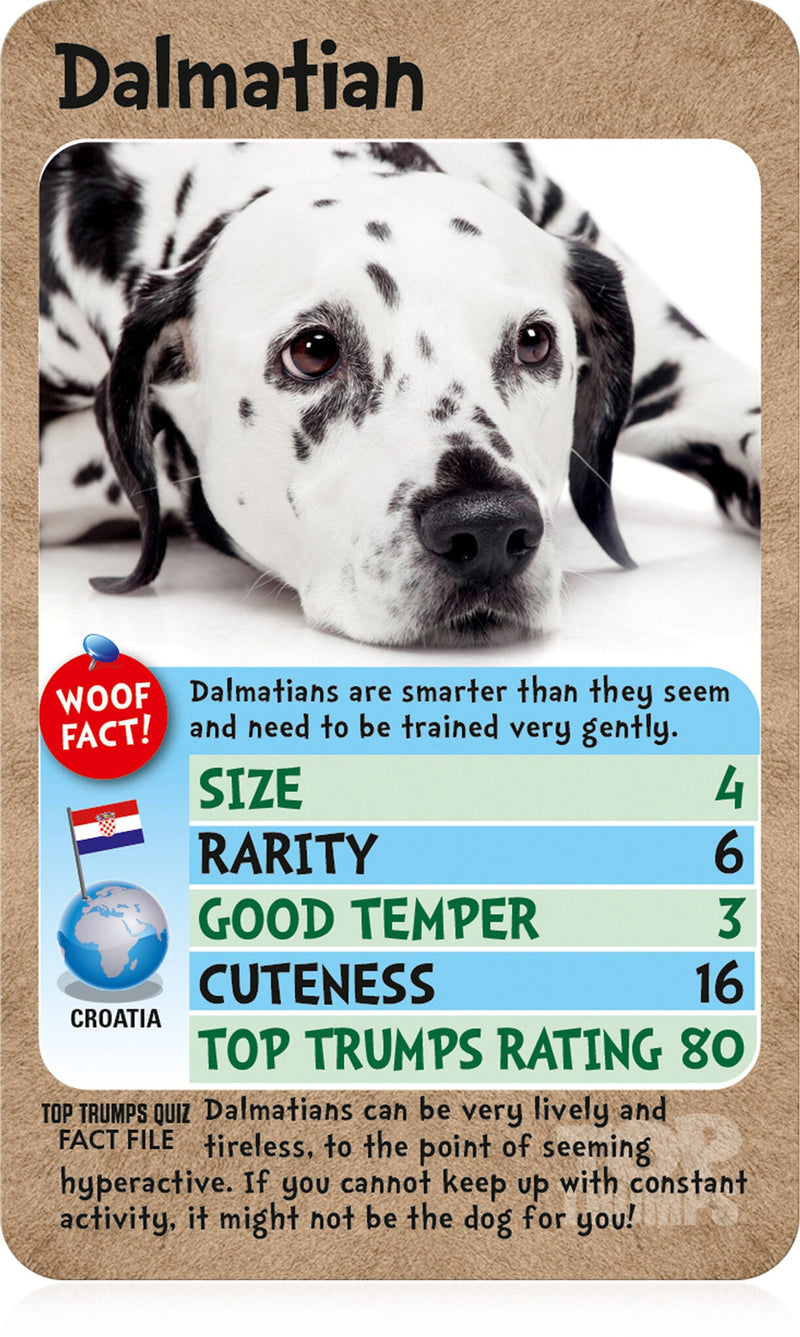 Dogs Top Trumps Card Game, alternate view