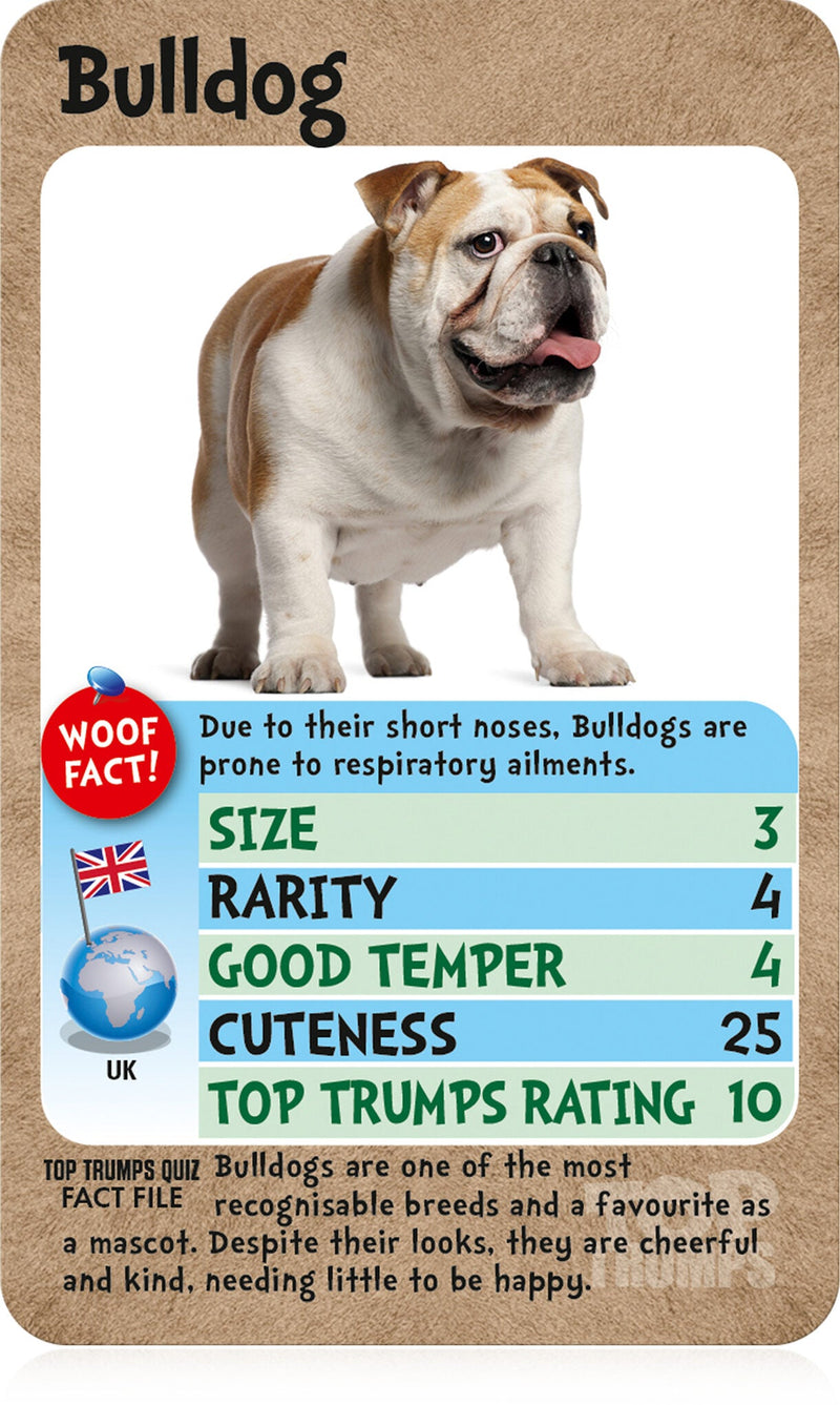 Dogs Top Trumps Card Game, side angle