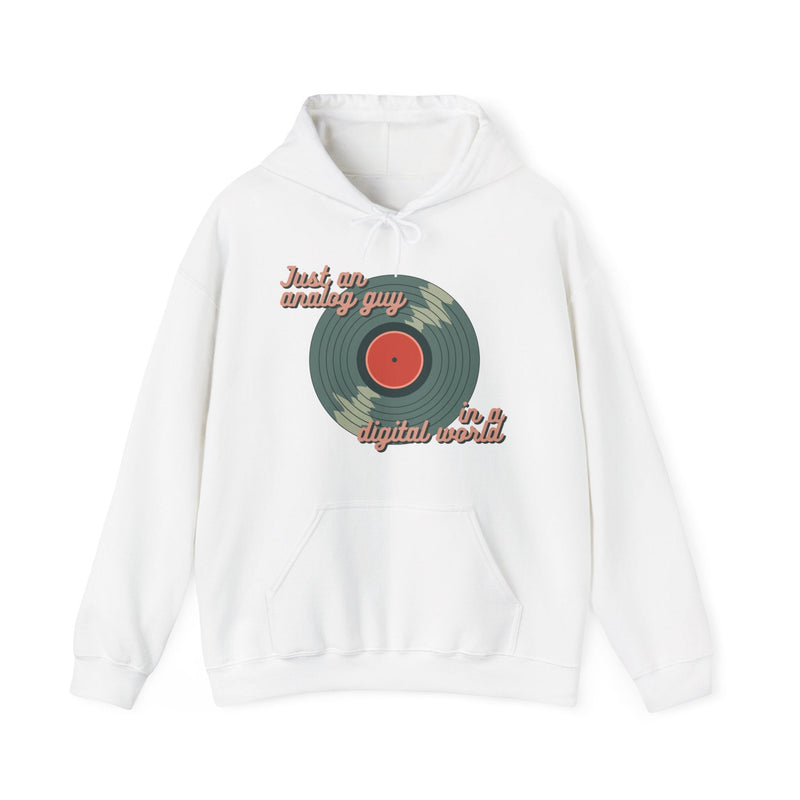 'Just an Analog Guy in a Digital World' Hooded Sweatshirt, additional view