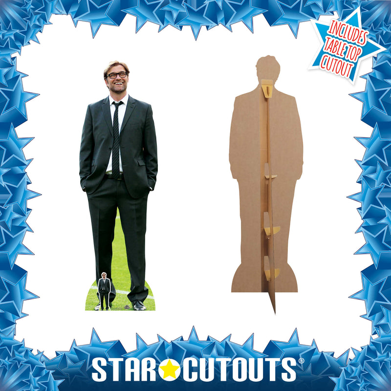 Jurgen Klopp Football Manager Height 189cm Lifesize Cardboard Cut Out With Mini, side angle