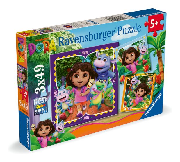 Dora 3x49 Piece Jigsaw Puzzle