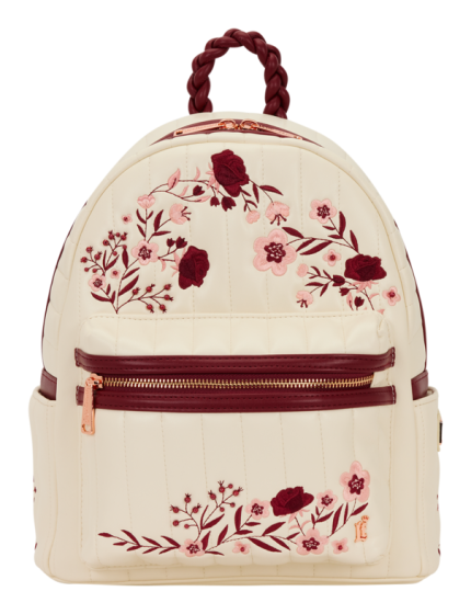 Loungefly - Cream & Red Floral Mini Backpack