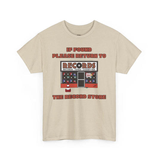 'If Found, Please Return to the Record Store' Men's T-Shirt collectible from Coda Records
