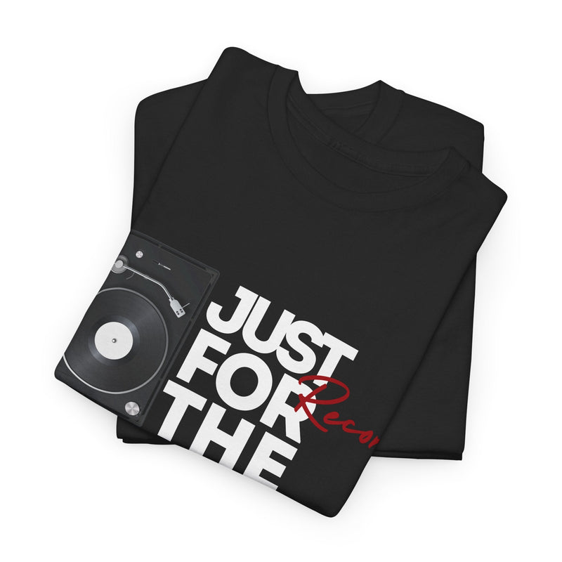 'Just for the Record' Men's Vinyl T-Shirt, side angle