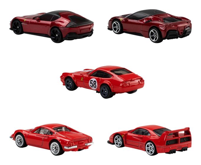 Hot Wheels Ferrari 5-Pack, Set of 5 Die-Cast Toy Ferrari Automobiles