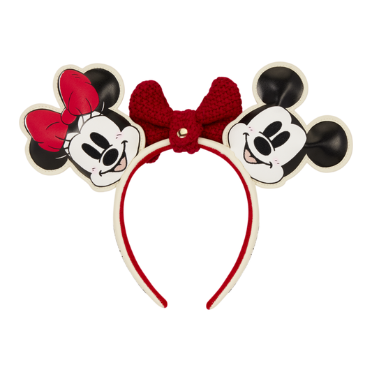 Loungefly - Mickey & Minnie Knit Bow Headband 9/10