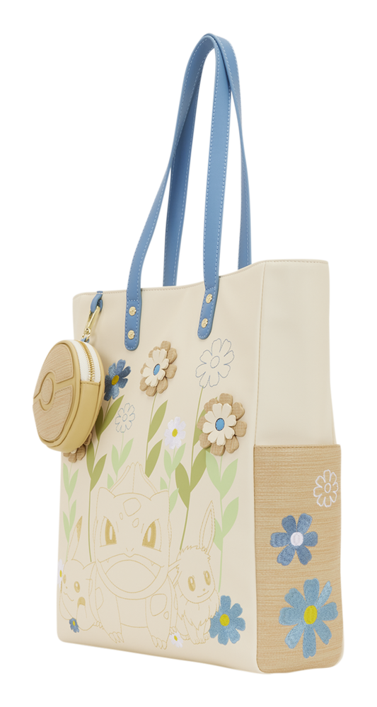 Loungefly - Pokemon Floral Tote Bag with Coin Bag - Image
